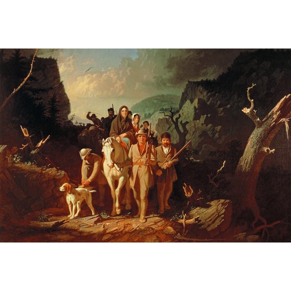 24x36 gallery poster, Daniel Boone Escorting Settlers through the Cumberland Gap (1851-52) by George Caleb Bingham