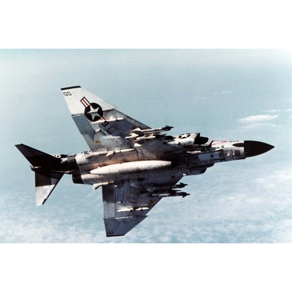 24x36 gallery poster, F-4 Phantom II VF-96 F-4J Showtime 100 armed with Sidewinder and Sparrow missiles, 9 February 1972