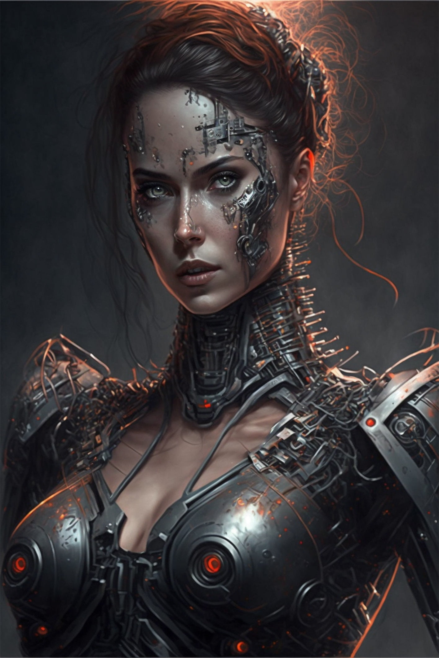 24x36 gallery poster, Female cyborg robot