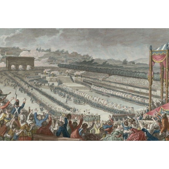 24x36 gallery poster, Fete de la Federation, French Revolution 14 July 1790 establishment of constitutional monarchy