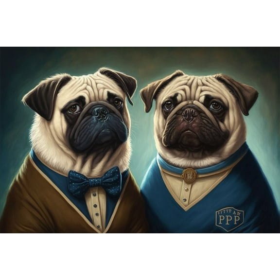 24x36 gallery poster, Frat Bros pugs p1