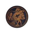 thumbnail image 1 of 24x36 gallery poster, Greek hoplite and Persian warrior depicted fighting, on an ancient kylix, 5th century BC, 1 of 1