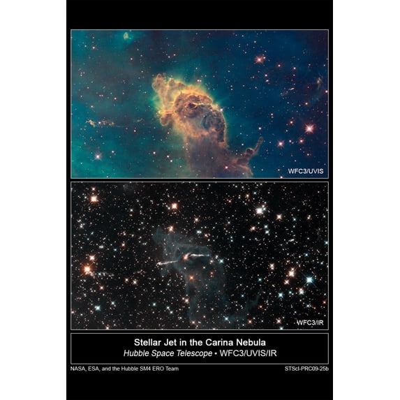 24x36 gallery poster, Hubble Space Telescope views of the Carina Nebula ...
