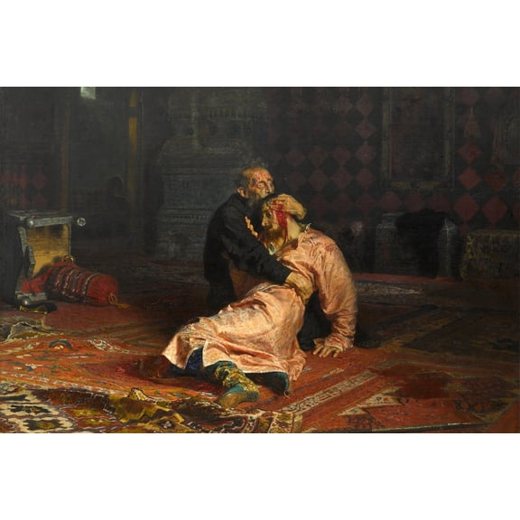 24x36 gallery poster, Ivan the Terrible and His Son Ivan Tretyakov Gallery (1885) by Ilya Repin