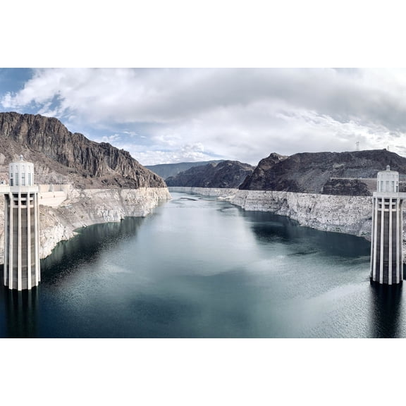 24x36 gallery poster, Lake Mead in October 2021, as seen from the Hoover Dam