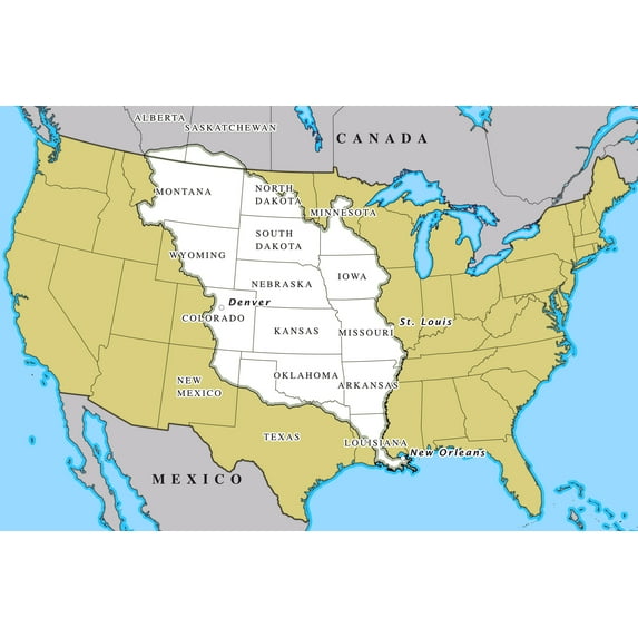 24x36 gallery poster, Map of 1803 Louisiana Purchase