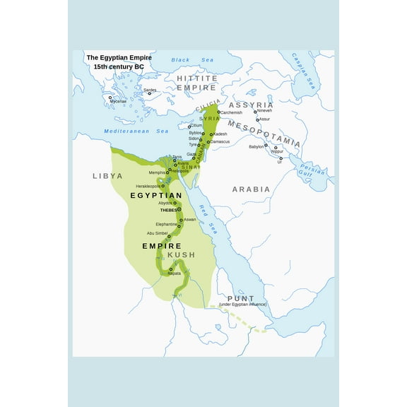 24x36 gallery poster, Map of Ancient Egypt, Egyptian Empire c. 1450 BC