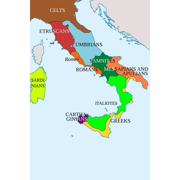 24x36 gallery poster, Map of Italy in 400 BC