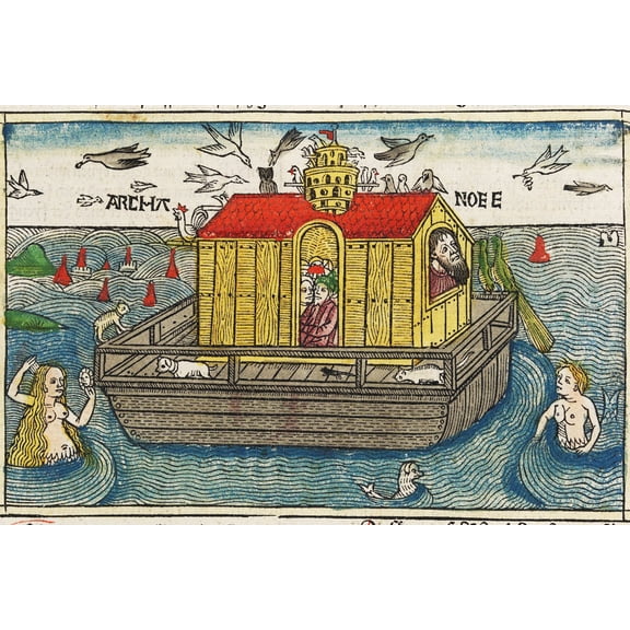 24x36 gallery poster, Noah's Ark from Anton Koberger's German Bible