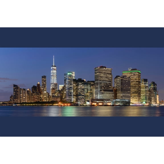 24x36 gallery poster, One World Trade Center, seen here amongst the skyline of Lower Manhattan new york city