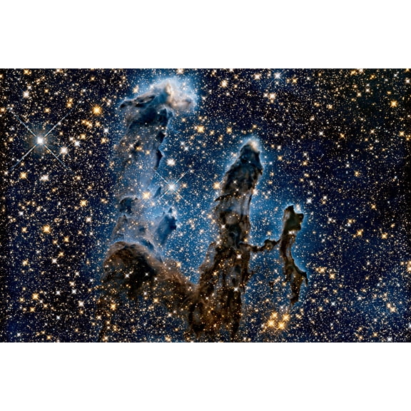 24x36 gallery poster, Pillars of Creation, infrared, 2014 Hubble Space Telescope