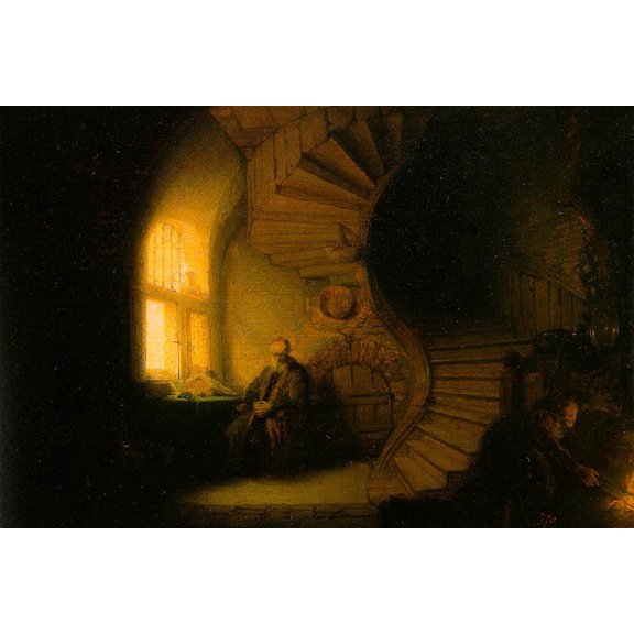 24x36 gallery poster, The Philosopher in Meditation, 1632 by Rembrandt