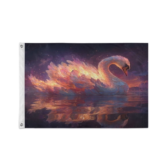 24x36 inch Garden Hanging Flag Square Double Sided Flag Garden Garage nd Patio Decorative Flag A Beautiful Swan