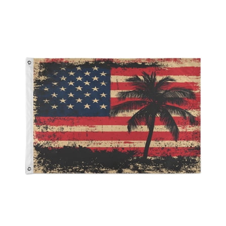 24x36 inch Garden Hanging Flag Square Double Sided Flag Garden Garage nd Patio Decorative Flag American Flag with Palm Trees