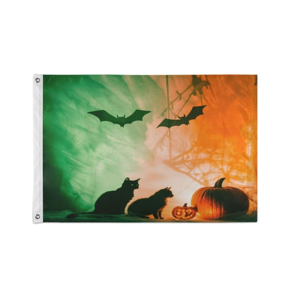 24x36 inch Garden Hanging Flag Square Double Sided Flag Garden Garage nd Patio Decorative Flag Black Bat and Cat