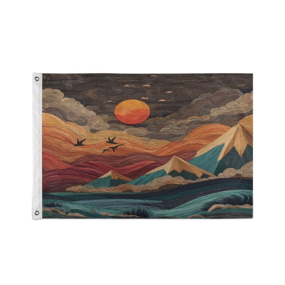 24x36 inch Garden Hanging Flag Square Double Sided Flag Garden Garage nd Patio Decorative Flag Colorful Clouds and Mountains