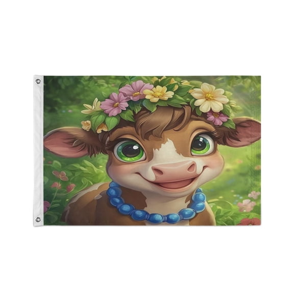 24x36 inch Garden Hanging Flag Square Double Sided Flag Garden Garage nd Patio Decorative Flag Cows with Smiles on Faces