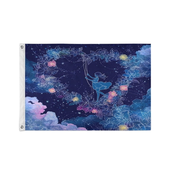 24x36 inch Garden Hanging Flag Square Double Sided Flag Garden Garage nd Patio Decorative Flag Heart-shaped Flower Crown