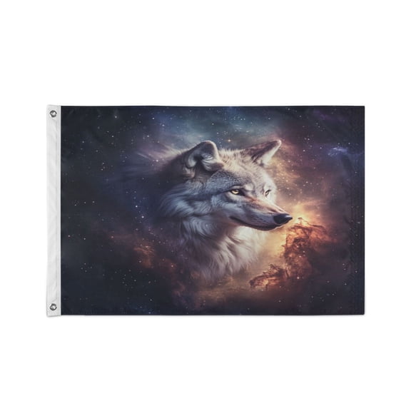 24x36 inch Garden Hanging Flag Square Double Sided Flag Garden Garage nd Patio Decorative Flag Majestic Wolf