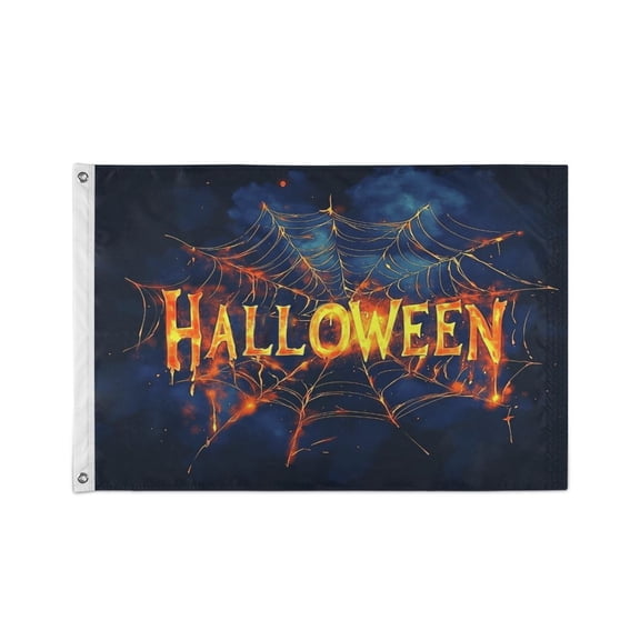 24x36 inch Garden Hanging Flag Square Double Sided Flag Garden Garage nd Patio Decorative Flag Orange Neon Spider Web