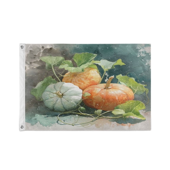 24x36 inch Garden Hanging Flag Square Double Sided Flag Garden Garage nd Patio Decorative Flag Orange and White Pumpkins
