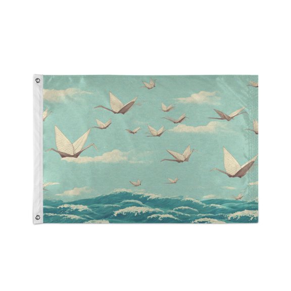 24x36 inch Garden Hanging Flag Square Double Sided Flag Garden Garage nd Patio Decorative Flag Paper Cranes Pattern