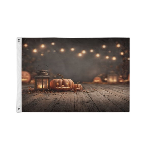 24x36 inch Garden Hanging Flag Square Double Sided Flag Garden Garage nd Patio Decorative Flag Pumpkins and Lanterns