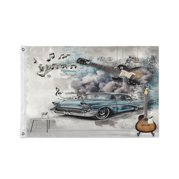 24x36 inch Garden Hanging Flag Square Double Sided Flag Garden Garage nd Patio Decorative Flag Rock Elements Mural