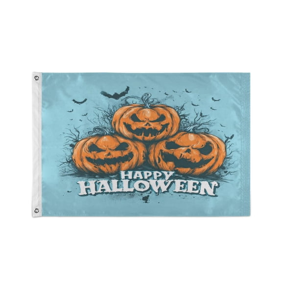 24x36 inch Garden Hanging Flag Square Double Sided Flag Garden Garage nd Patio Decorative Flag Smiling Pumpkin Face