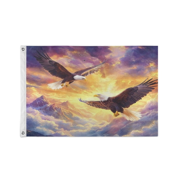 24x36 inch Garden Hanging Flag Square Double Sided Flag Garden Garage nd Patio Decorative Flag Two Bald Eagles