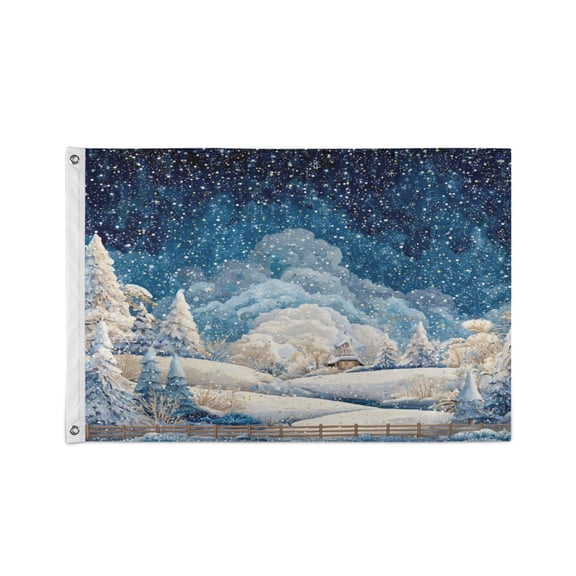 24x36 inch Garden Hanging Flag Square Double Sided Flag Garden Garage nd Patio Decorative Flag Winter Fairyland Scene