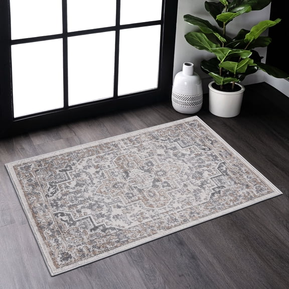 24x36 inches Beige - Non-Shedding and Easy to Clean - Bedroom, Living Room - Soft Underfoot Area Rug