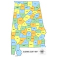 thumbnail image 1 of Wall Art Impressions Alabama County Map, Photo Paper, 24x36, 1 of 1