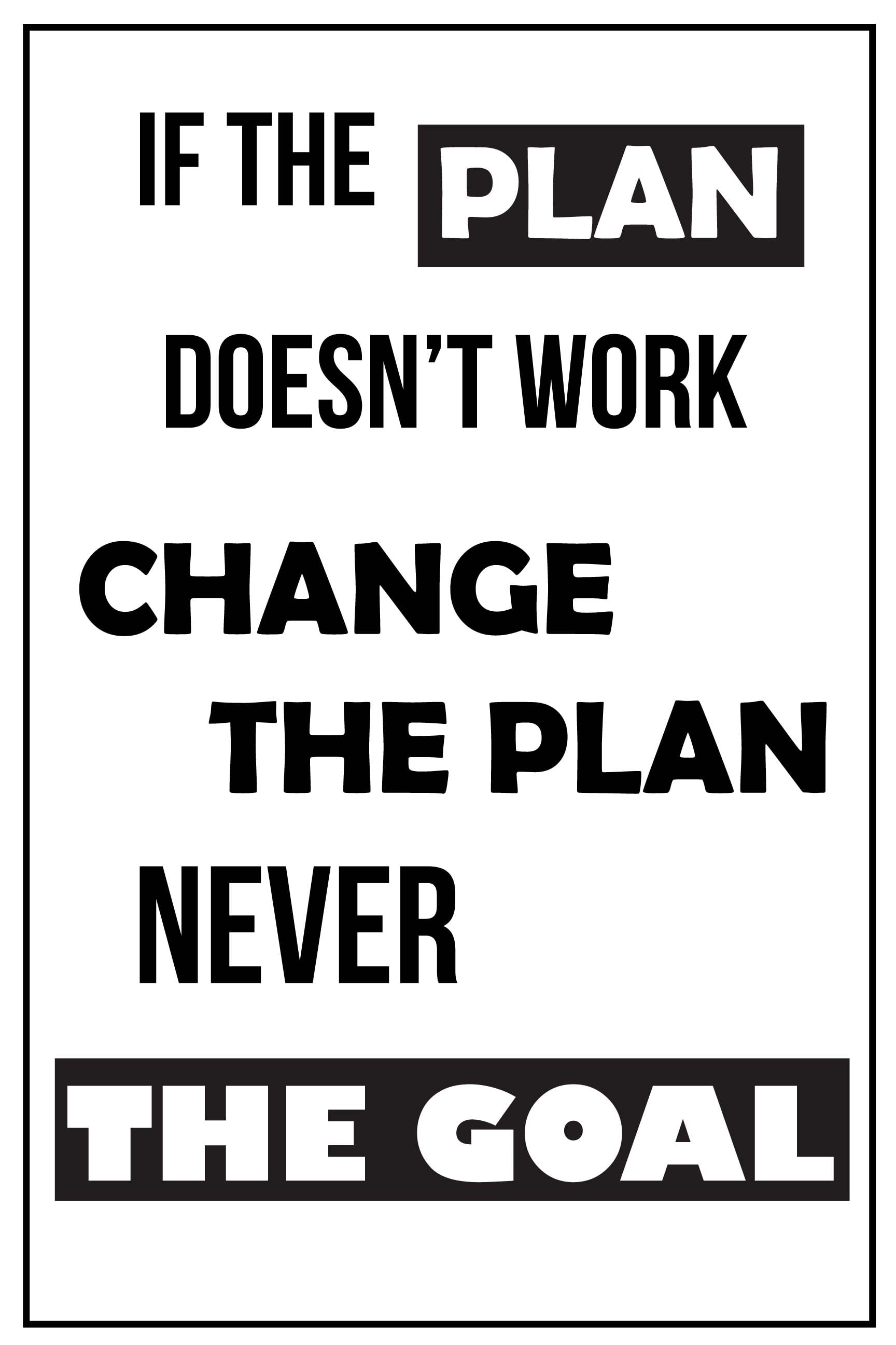 Plan Not Vector 24x36in If The Plan Doesn’t Work Change The Plan Not The Goal ...