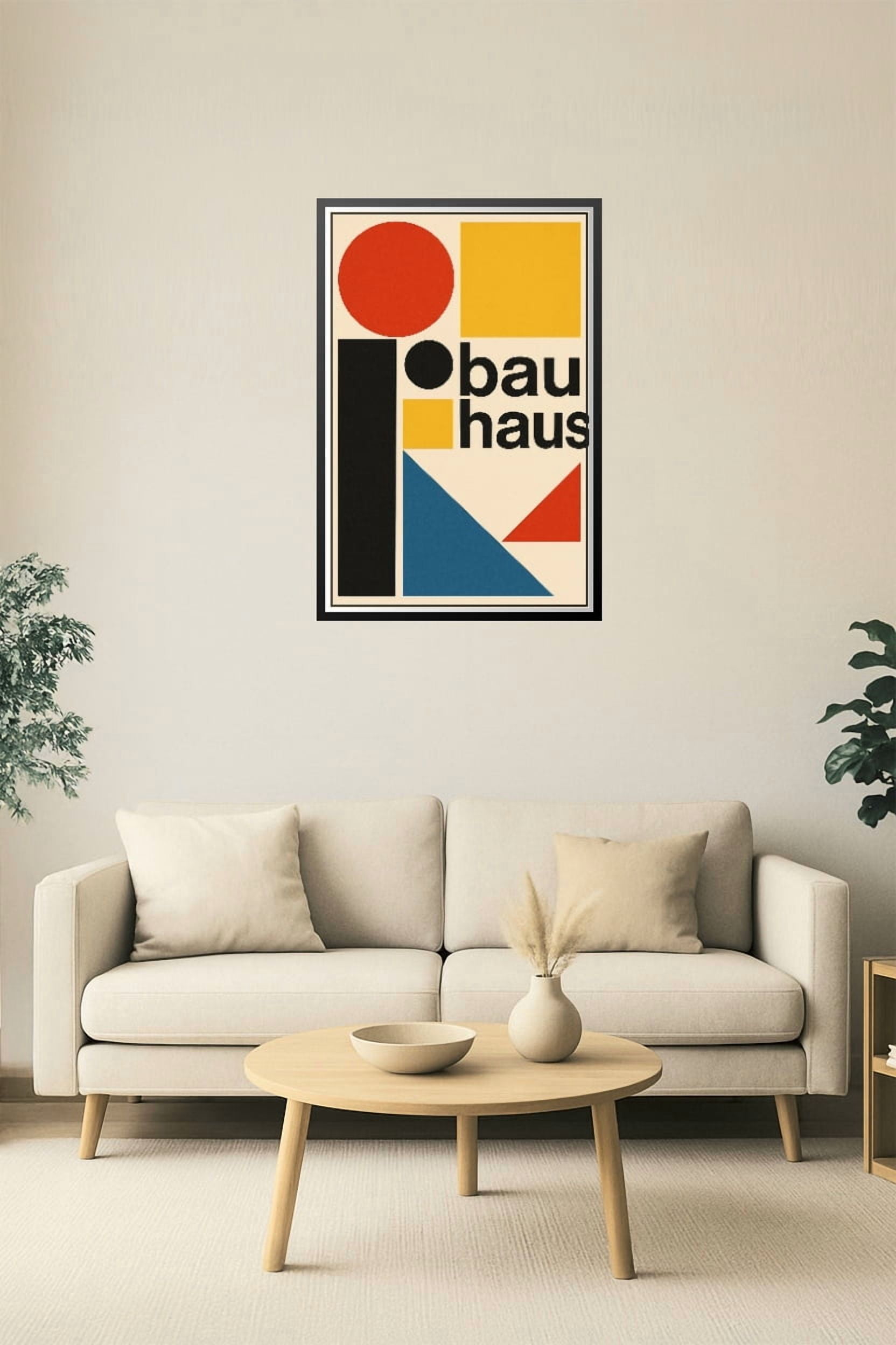 24x36in Poster Bauhaus Style Modernist Poster – Minimal Geometric ...