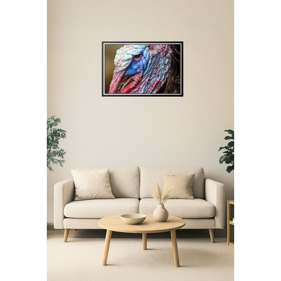24x36in Poster Extreme Close-Up Turkey Face Poster – Nature's Texture in Detail 【Photo Paper】