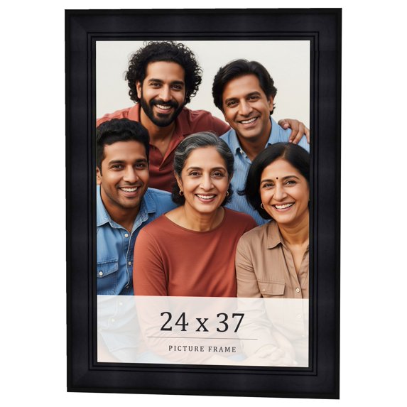 24x37 Frame Black Passaggi Solid Wood Picture Frame Width 1.5 Inches | Interior Depth 0.5 Inches |