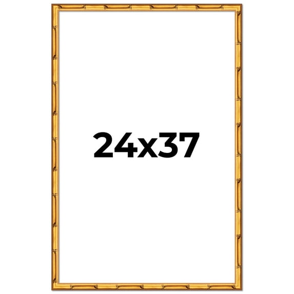 24x37 Frame Gold Bamboo Solid Wood Picture Frame | 1 Inch Moulding Width | Interior Frame Depth