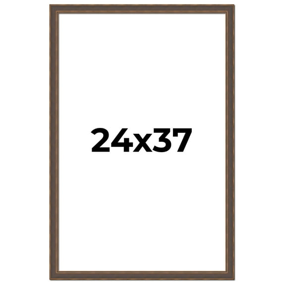 24x37 Frame Golden Caramel Solid Wood Bronze Picture Frame | 1.25 Inch Moulding Width | 0.5 Inch