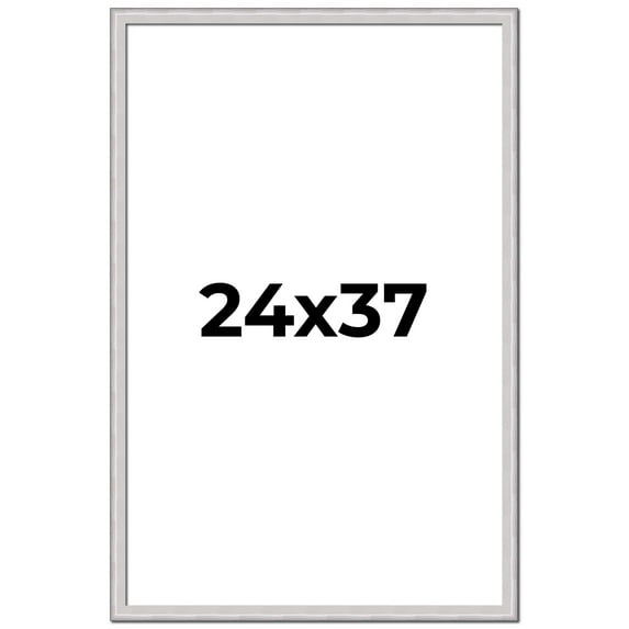 24x37 Frame Silver Inner Slope Bevel Picture Frame | 1 Inch Moulding Width | 0.75 Inch Rabbet Depth