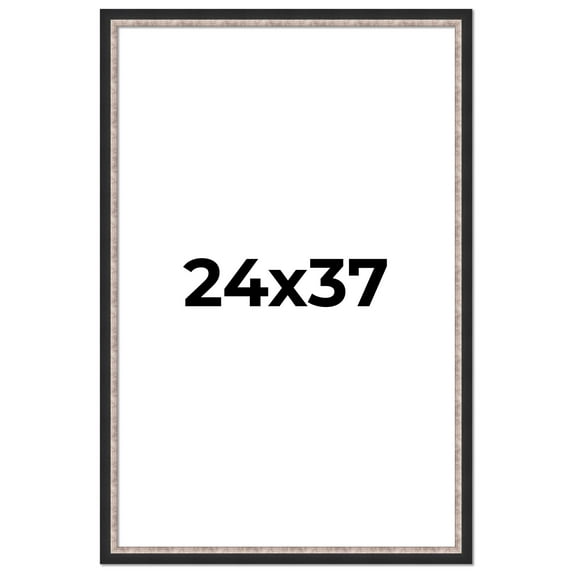 24x37 Frame Silver Real Wood Picture Frame Width 1.25 Inches | Interior Frame Depth 0.75 Inches |