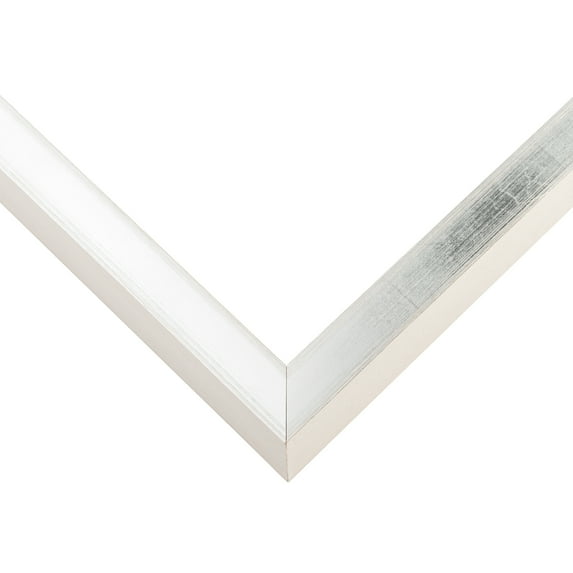 24x37 Shadow Box Frame Silver | 1.375 inches Deep Real Wood Contemporary Shadowbox Display Frame |