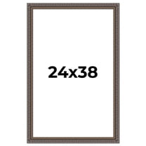 24x38 Frame Black Feather Payton Ornate Solid Wood Picture Frame Width 1.75 Inches | Interior Depth