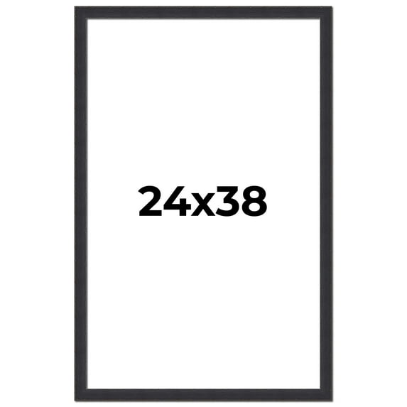 24x38 Frame Black Real Wood Picture Frame Width 1.25 Inches | Interior Frame Depth 0.5 Inches |