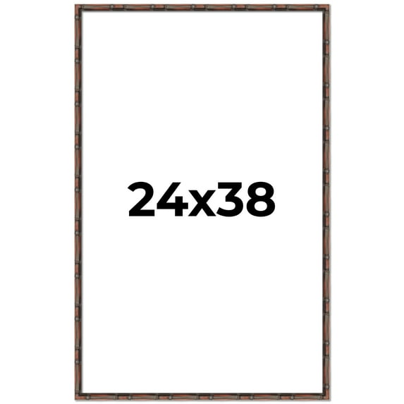 24x38 Frame Brown Bamboo with Dark Coffee/Walnut Finish | Solid Wood Picture Frame Width 0.75