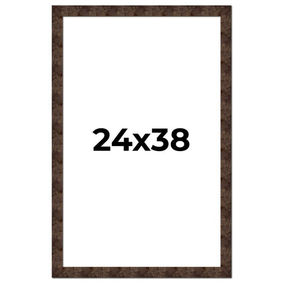 24x38 Frame Brown Burl Real Wood Picture Frame Width 1.625 Inches | Interior Frame Depth 0.5 Inches