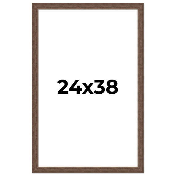 24x38 Frame Brown Farmhouse Solid Wood Picture Frame Width 1.5 Inches | Interior Frame Depth 0.5