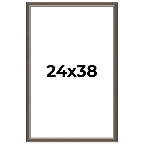 24x38 Frame Silver Real Wood Picture Frame Width 1.25 Inches | Interior Frame Depth 0.5 Inches |
