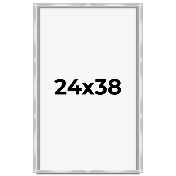 24x38 Frame Silver Whitewashed Wood Grain Solid Wood Shadow Box | 0.75 Inch Moulding Width | 0.75