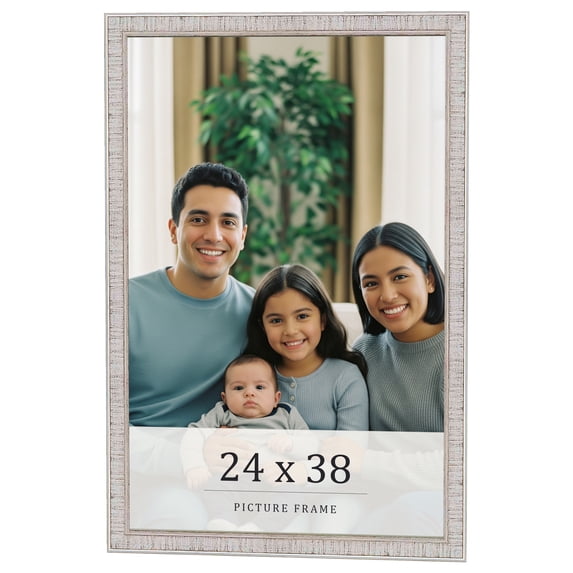 24x38 Frame White Real Wood Picture Frame Width 0.75 inches | Interior Frame Depth 0.5 inches |